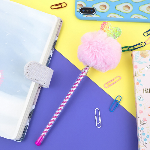 Ручка "Pom Pom" (розовая с сердечком)