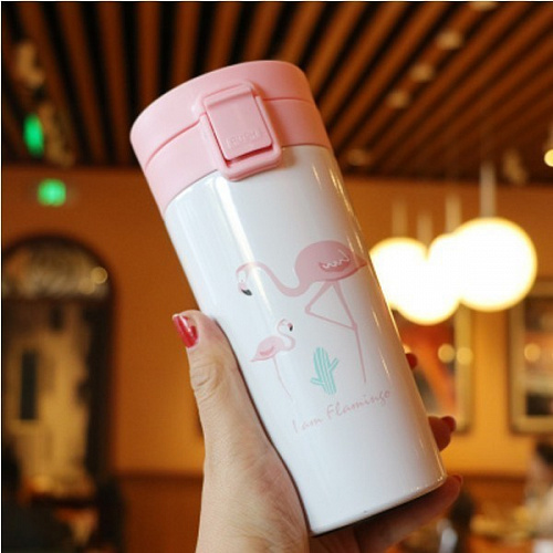 Термостакан "Фламинго и кактус"