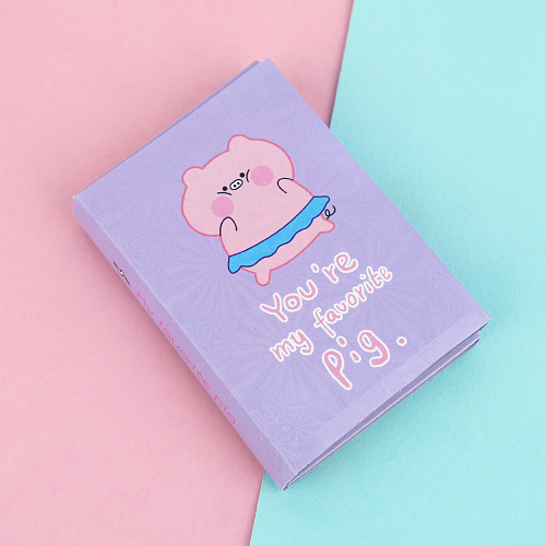 Набор стикеров "Cutie pig small" (фиолтовый)