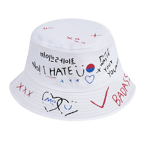 Панама "Надписи" (белая)