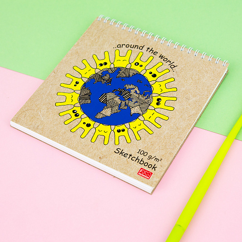 Блокнот-скетчбук 60л, "Quardo mini" планета