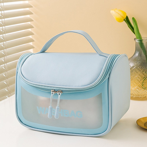 Косметичка дорожная "Washbag" с клапаном голубая