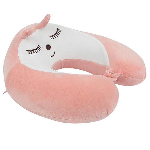 Подушка для путешествий "Мордашки", Memory Foam (розовая)