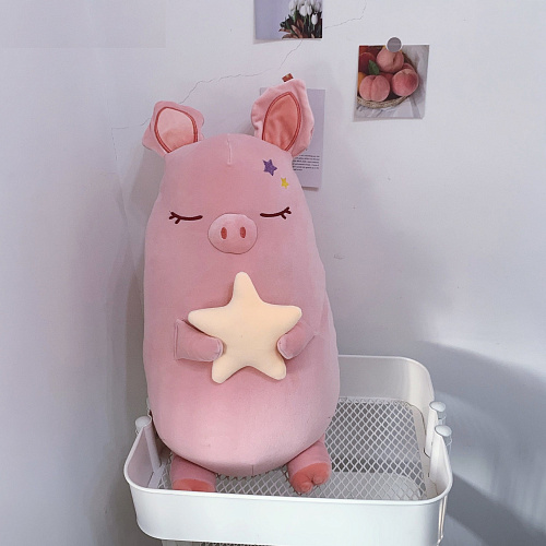 Игрушка-подушка "Свинка со звездой" (розовая)