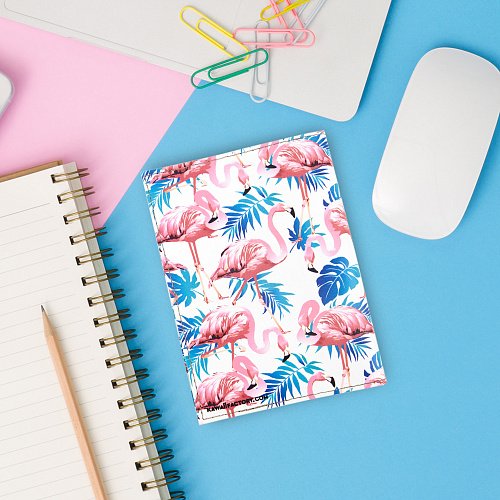 Обложка для паспорта "Фламинго" (кожа)