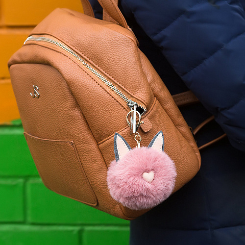 Брелок "Пушистый кот" (пудра)