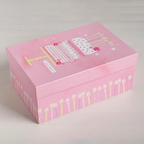 Подарочная коробка «Happy Birthday», 28 х 18,5 х 11,5 см (торт)