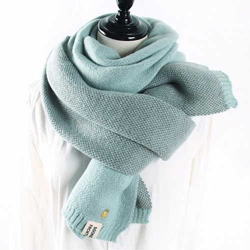 Шарф с ананасом голубой