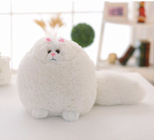 Игрушка-подушка "Пушистый кот" (белый)