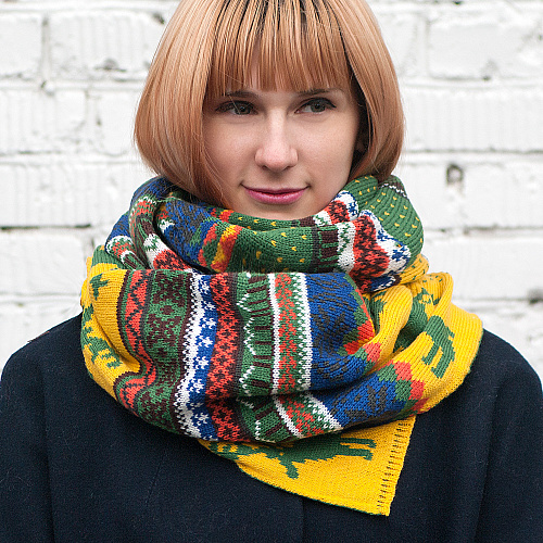 Шарф "Олени" (зеленый)