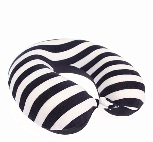 Подушка для путешествий "Полосатая" (черно-белая)