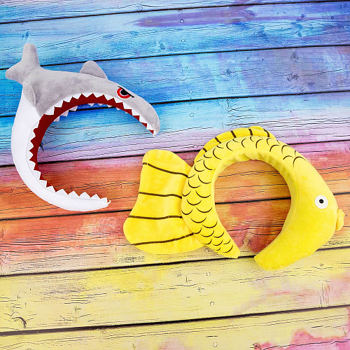 Повязка на голову "Акула", серый