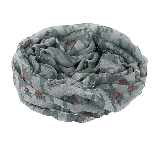 Шарф "Коты" (серый)