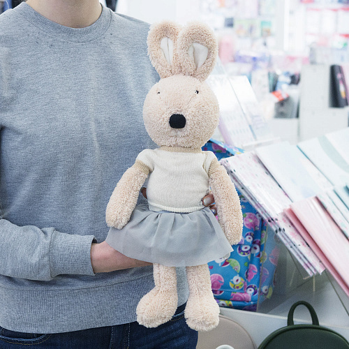 Игрушка-подушка "Зайка в серой юбочке" 45см