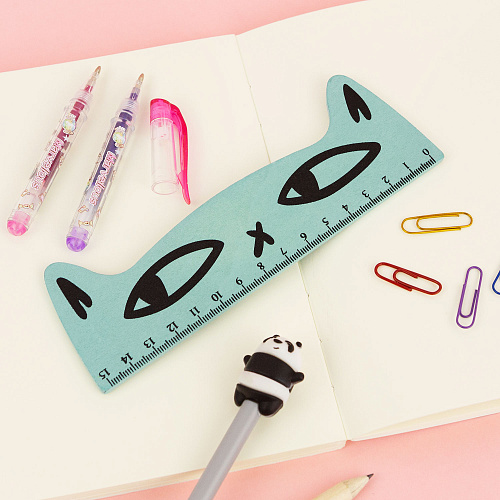 Линейка "Кот" (зеленый)