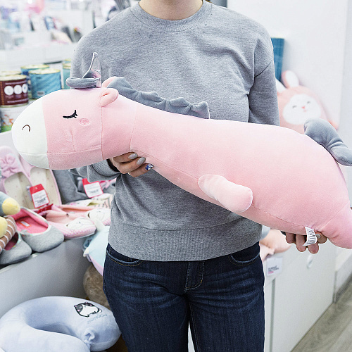 Игрушка-подушка "Long unicorn" (розовый) 70см