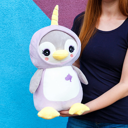 Игрушка-подушка "Пингвин-единорог" 45см