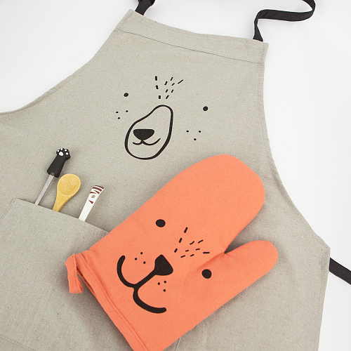 Фартук "Мордашка" (серый)