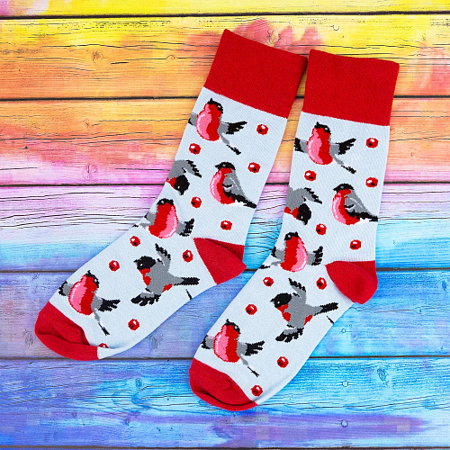 Носки "Снегири", разм.35-39