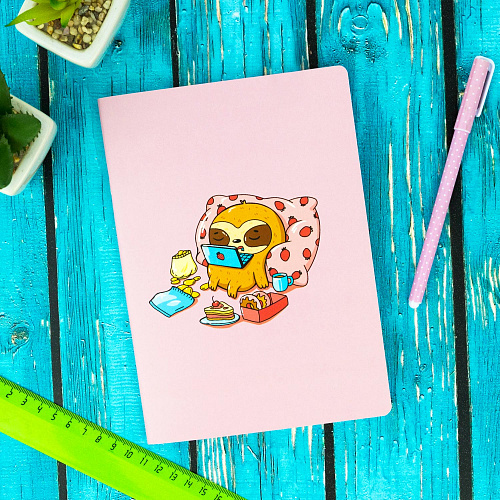 Тетрадь в розовую клетку А5 "Вкусняшки"