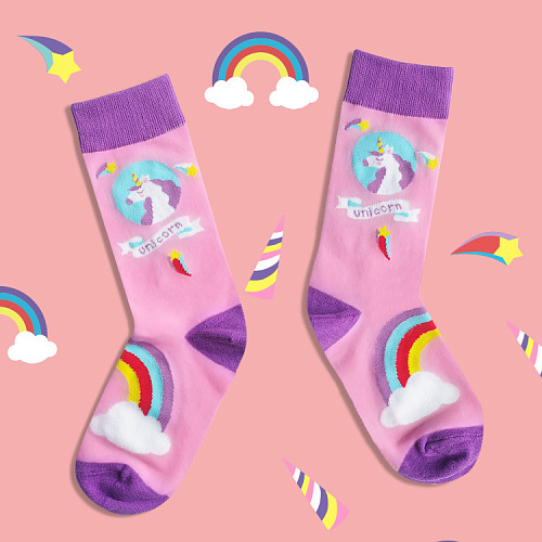 Носки "Единорог и радуга"
