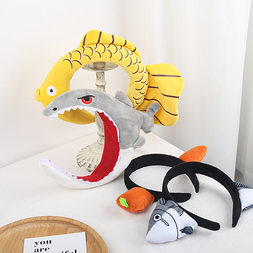 Повязка на голову "Акула", серый