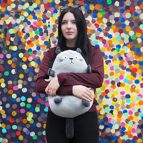 Игрушка-подушка "Кот" (серый)