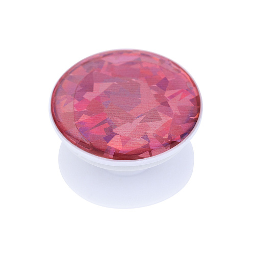 Держатель для телефона/попсокет "Глиттер" розовый с белым