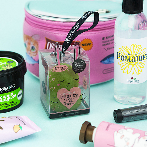 Спонж в декоративной коробке "Beauty Tools" зеленый