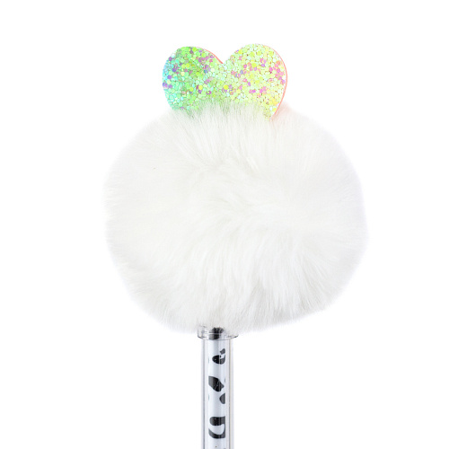 Ручка "Pom Pom" (белая с сердечком)