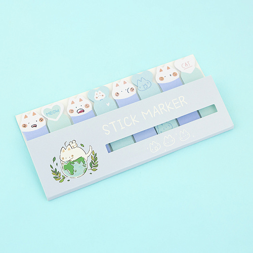 Набор стикеров для записей "Коты" (голубой)