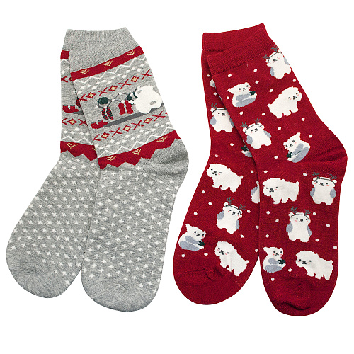 Носки "Белый медведь + Медведь с орнаментом"