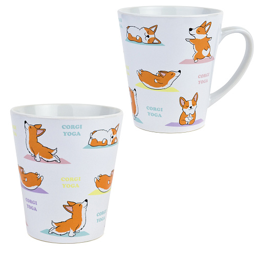 Кружка латте малая "Корги йога"