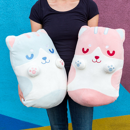 Игрушка-подушка "Котя-плюшка" (голубой) 45*30см