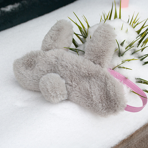 Маска для сна "Плюшевый зайка" (серая)