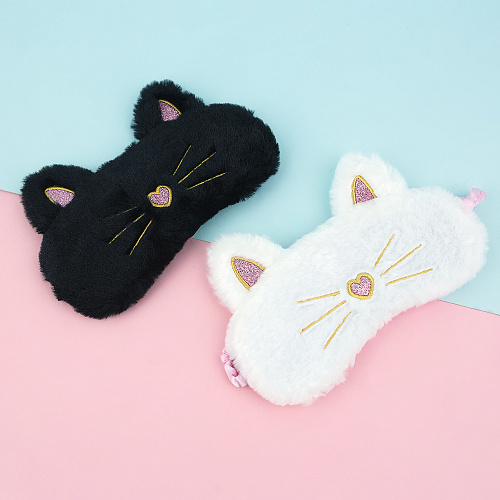 Маска для сна "Пушистый кот" (белый)