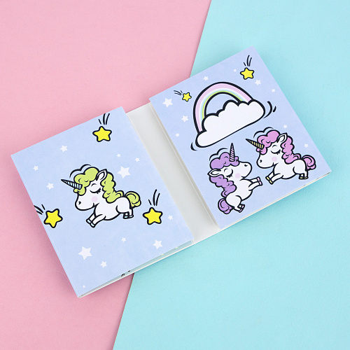 Набор стикеров "Единорожка" (голубой)