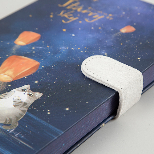 Блокнот "Starry sky" (коты и фонарики)