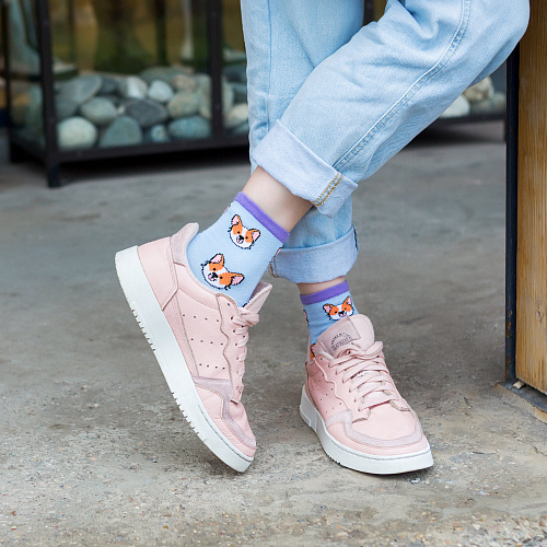 Набор носков в коробке "Корги и котики"