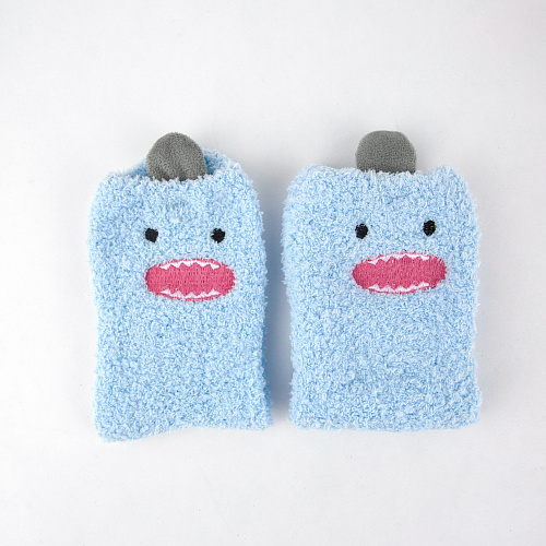 Носки теплые "Монстр" (голубые)