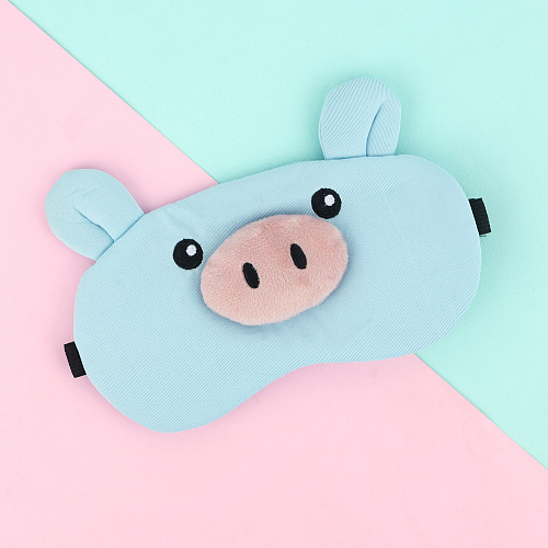 Маска для сна "Свинка" (голубая)