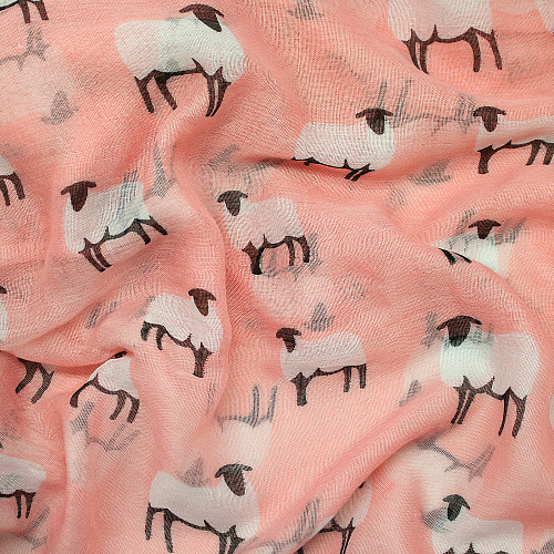 Шарф "Овечки" (розовый)