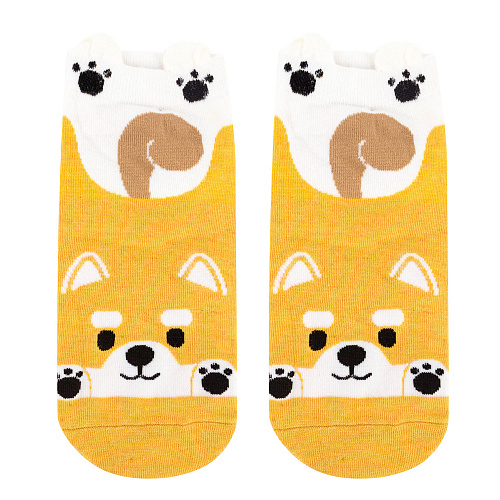 Носки короткие "Собачка" (оранжевые)