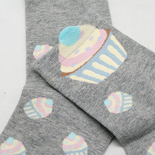 Носки "Капкейки" (серые)