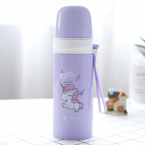 Термос "Единорожка" (фиолетовый)
