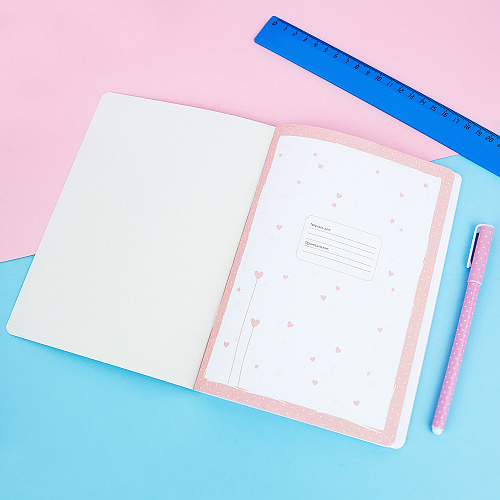 Тетрадь в розовую клетку А5 "Вкусняшки"