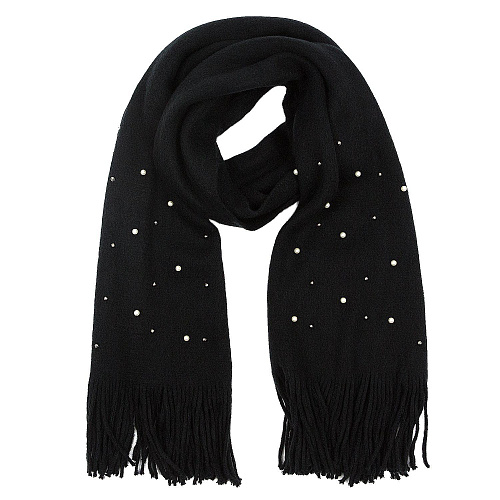 Шарф с бусинами (черный)