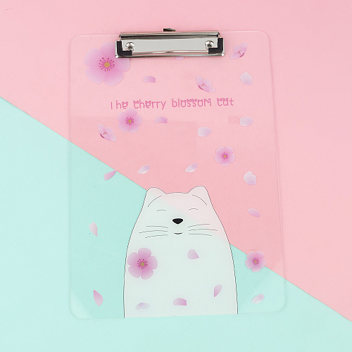 Папка-планшет "Прозрачный" (белый кот)