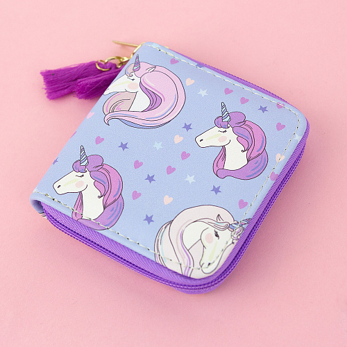 Кошелек на молнии "Magenta unicorns"