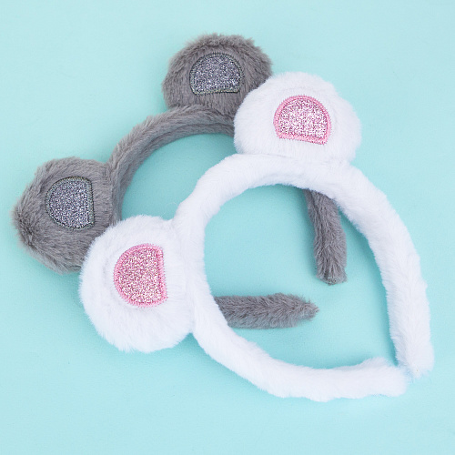 Ободок-повязка "Ушки мишки" (белый)